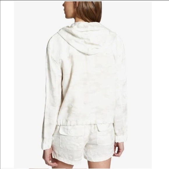 🔥SANCTUARY🔥HOODED WHITE LINEN CAMO JACKET SMALL NWT - Picture 2 of 10